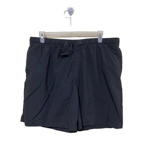 Columbia Nylon Belted Outdoor Lined Hiking Shorts Men XL Charcoal Gray